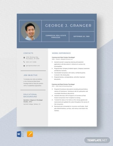 commercial real estate paralegal resume