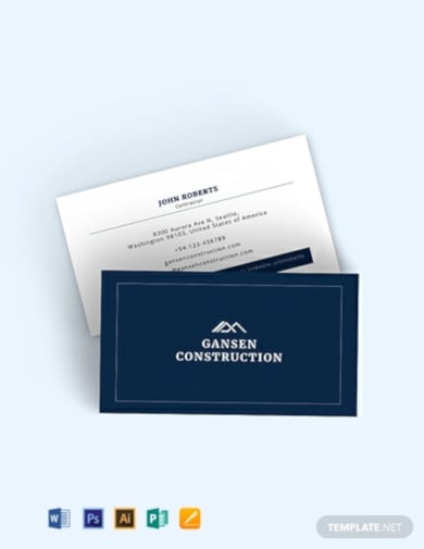 commercial construction business card template