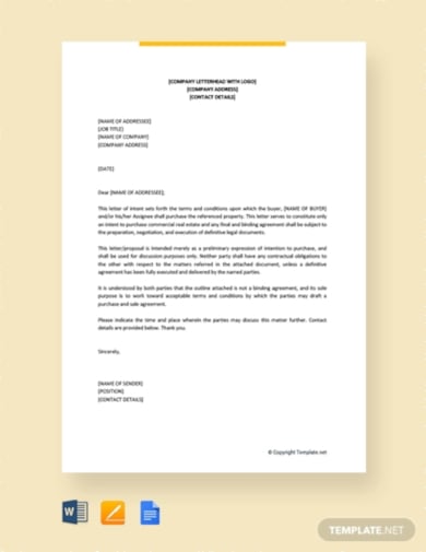 8  FREE Real Estate Letter of Intent Templates Google Docs Word