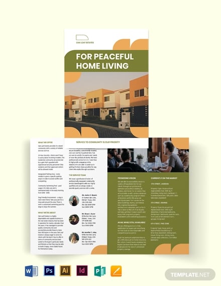 community agent agency bi fold brochure template