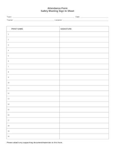 company meeting sign in sheet in pdf
