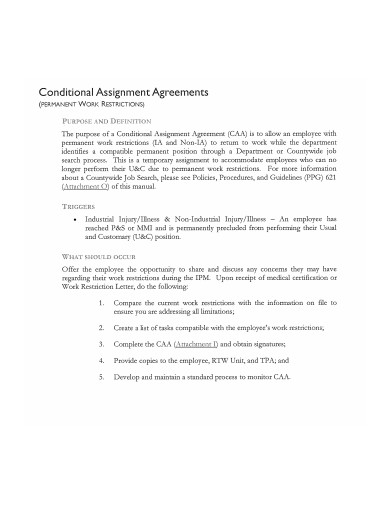 conditional assignment agreement