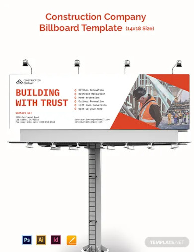 construction company billboard template