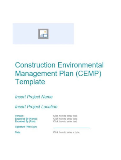 construction environmental action plan template