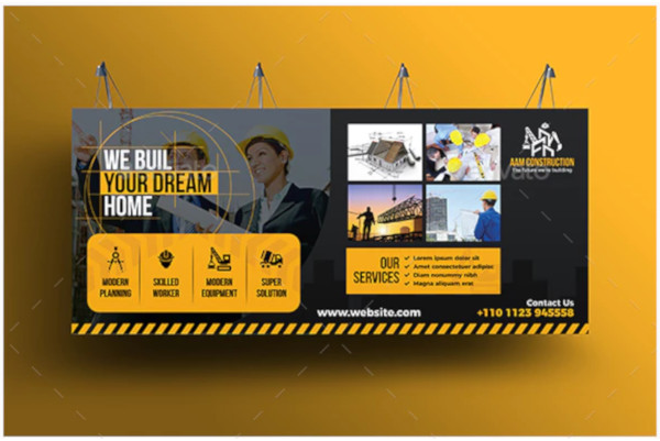 construction firm billboard template layout