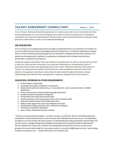 consultant talent assessment in pdf