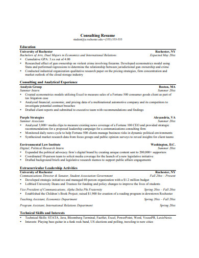 14 Consulting Resume Templates In PDF