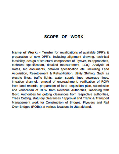 consulting scope work template