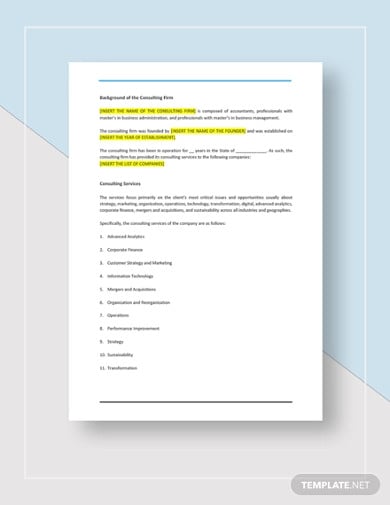 consulting services proposal template