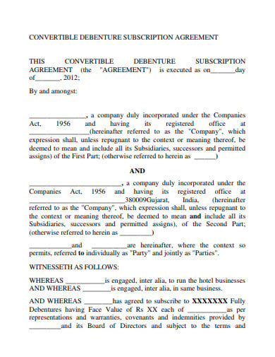 convertable-debenture-agreement-template