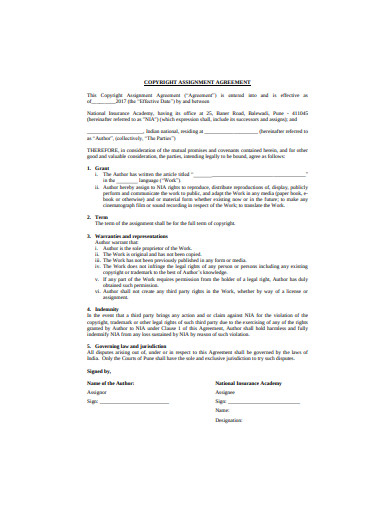 Assignment Rights Template 15+ Assignment Agreement Templates - PDF