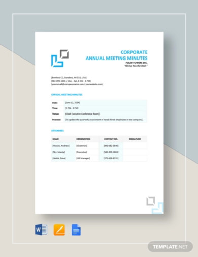 16+ Annual Meeting Minutes Templates In Google Docs 