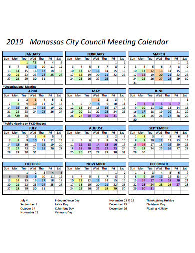 17+ Meeting Calendar Templates in PDF