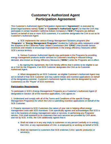 customer authorised agreement template
