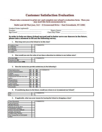 7 Customer Evaluation Form Templates Pdf 2465