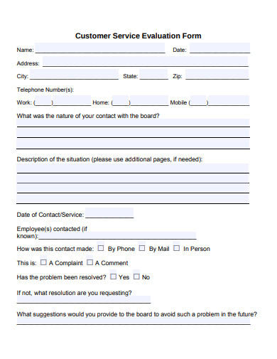 7-customer-evaluation-form-templates-pdf