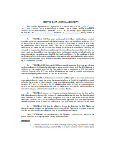 data license agreement template