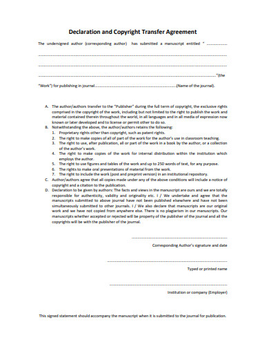 16+ Declaration Agreement Templates - PDF