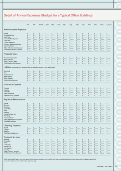 monthly office expenses