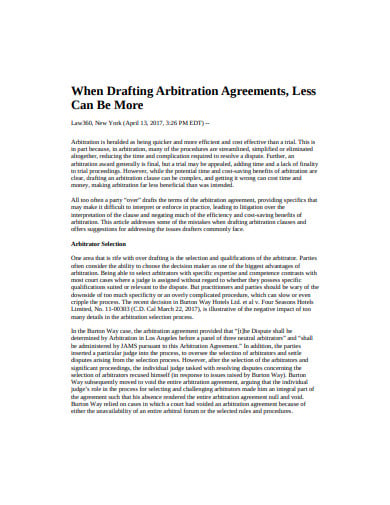 drafting-arbitration-agreement
