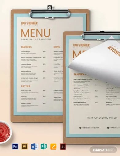 editable burger menu template