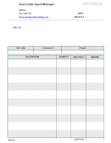13+ FREE Real Estate Invoice Templates in Google Docs | Google Sheets ...