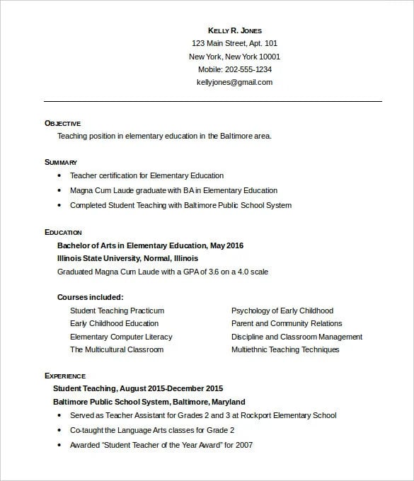 40 teacher resume templates  pdf doc pages publisher