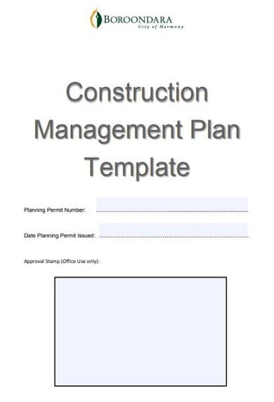 elegant construction management plan template 