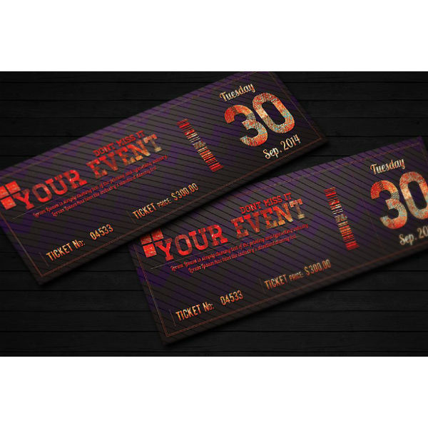 10+ Elegant Ticket Templates - Illustrator, MS Word, Pages, Photoshop ...