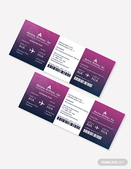 elegant travel ticket sample template
