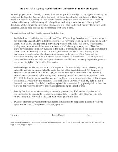employees intellectual property agreement in pdf