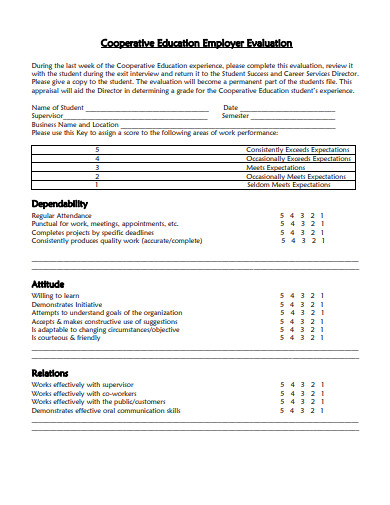 18+ Employer Evaluation Templates - PDF