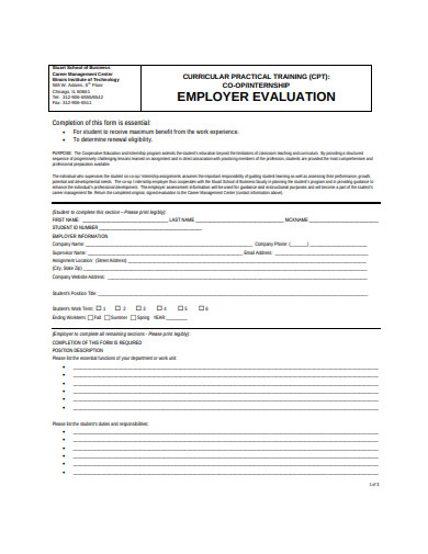 employer evaluationin pdf