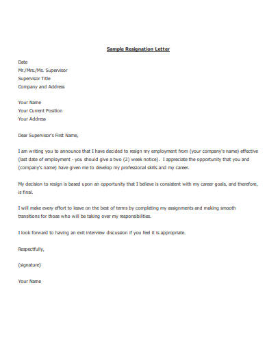 15+ Best Resignation Letter Templates in Google Docs | Word | Pages | PDF