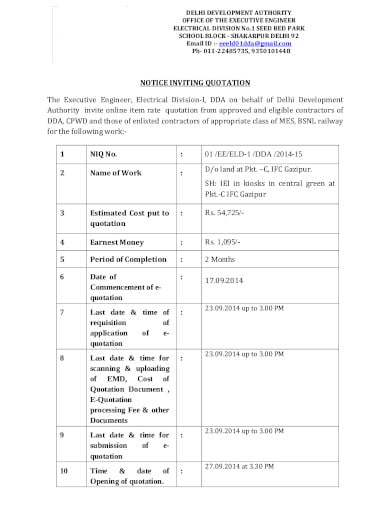 engineering quotation format in pdf