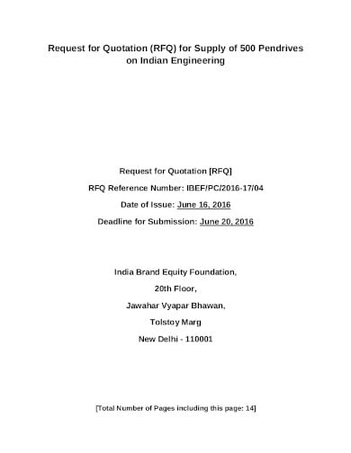 engineering request for quotation in pdf