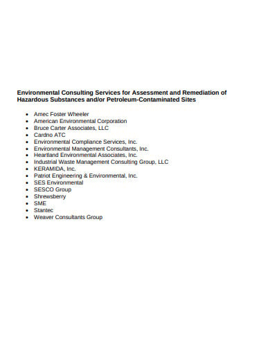 environmental consulting assessment template