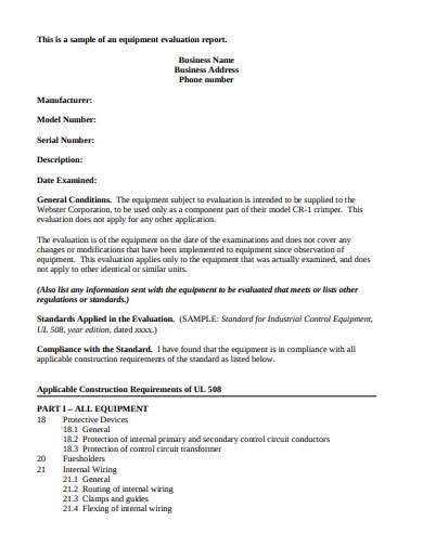 8+ Equipment Evaluation Templates - PDF, DOC | Free & Premium Templates