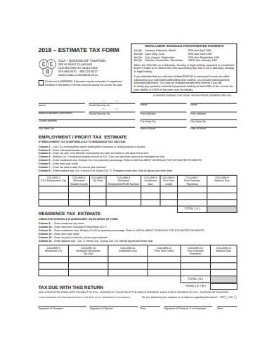 estimate-tax-form-template