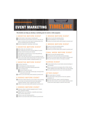 event marketing timeline