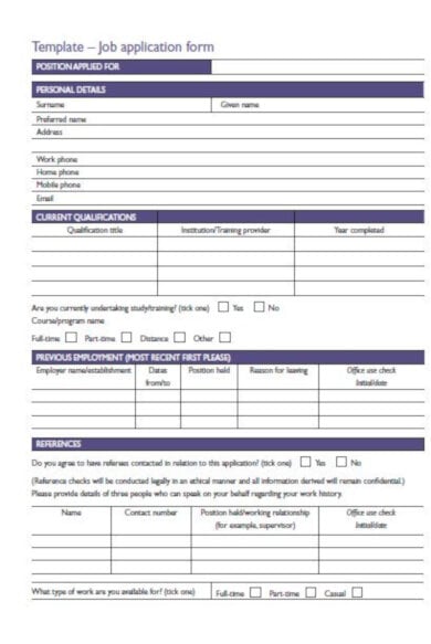 example job application letter template