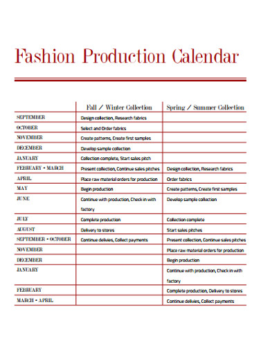 14+ Production Calendar Templates - PDF
