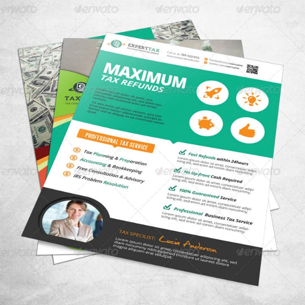 financial tax refund flyer template
