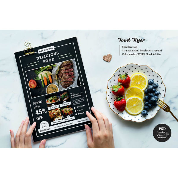 food menu flyer template