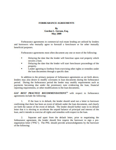 15 Forbearance Agreement Templates Google Docs Word Pages