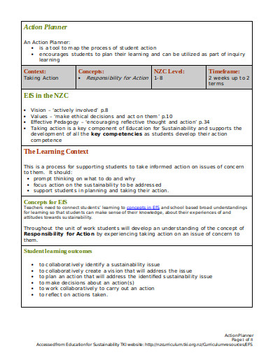 5+ Action Planner Templates - Google Docs, Word, Pages, PDF