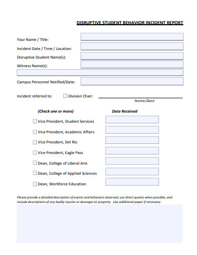 15+ Behavior Incident Report Templates - Google Docs, Word, Pages, PDF ...