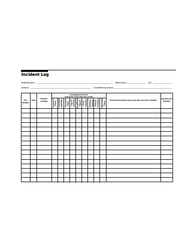 10 Incident Log Templates Pdf Free And Premium Templates