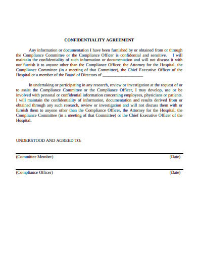 formal meeting confidentiality agreement