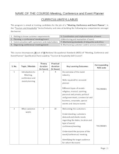 formal meeting event planner template